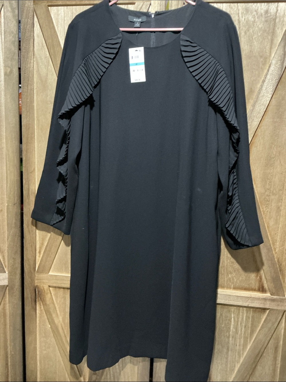 NWT Alfani Black Nouveau Deep Black Midi Dress